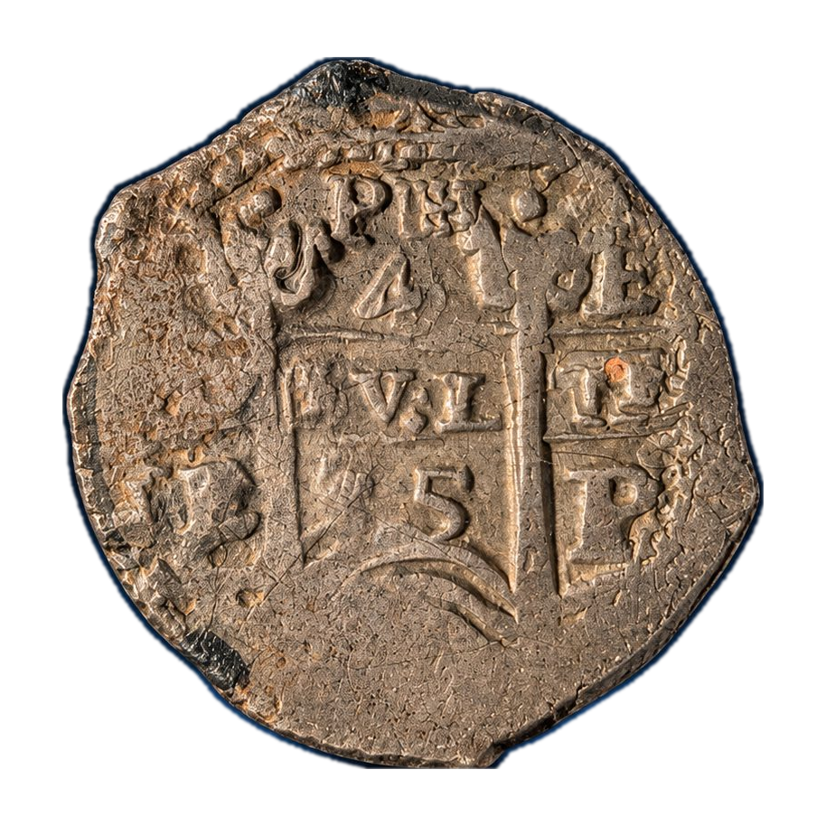 1655 Bolivia 4 Reales Potosí E Silver Cob PCGS XF40
