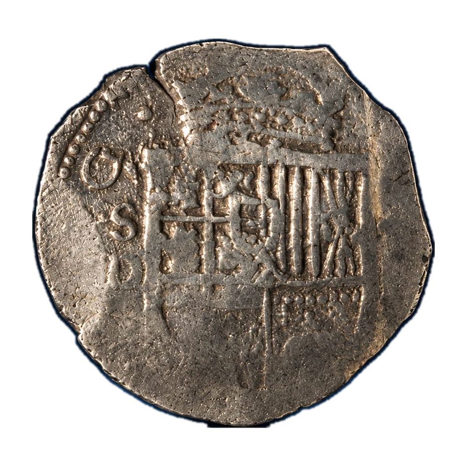 1612–21 Spain Seville 8 Reales Philip III Silver Cob NGC AU50