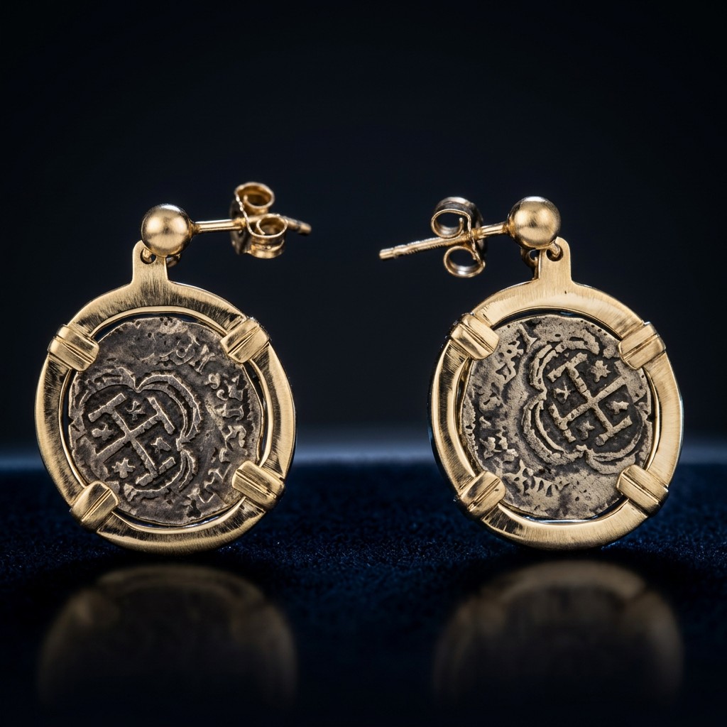 Atocha Coin Earrings No. 754