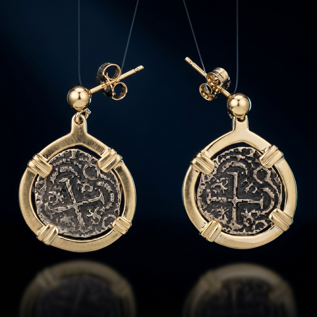 Atocha Coin Earrings No. 756
