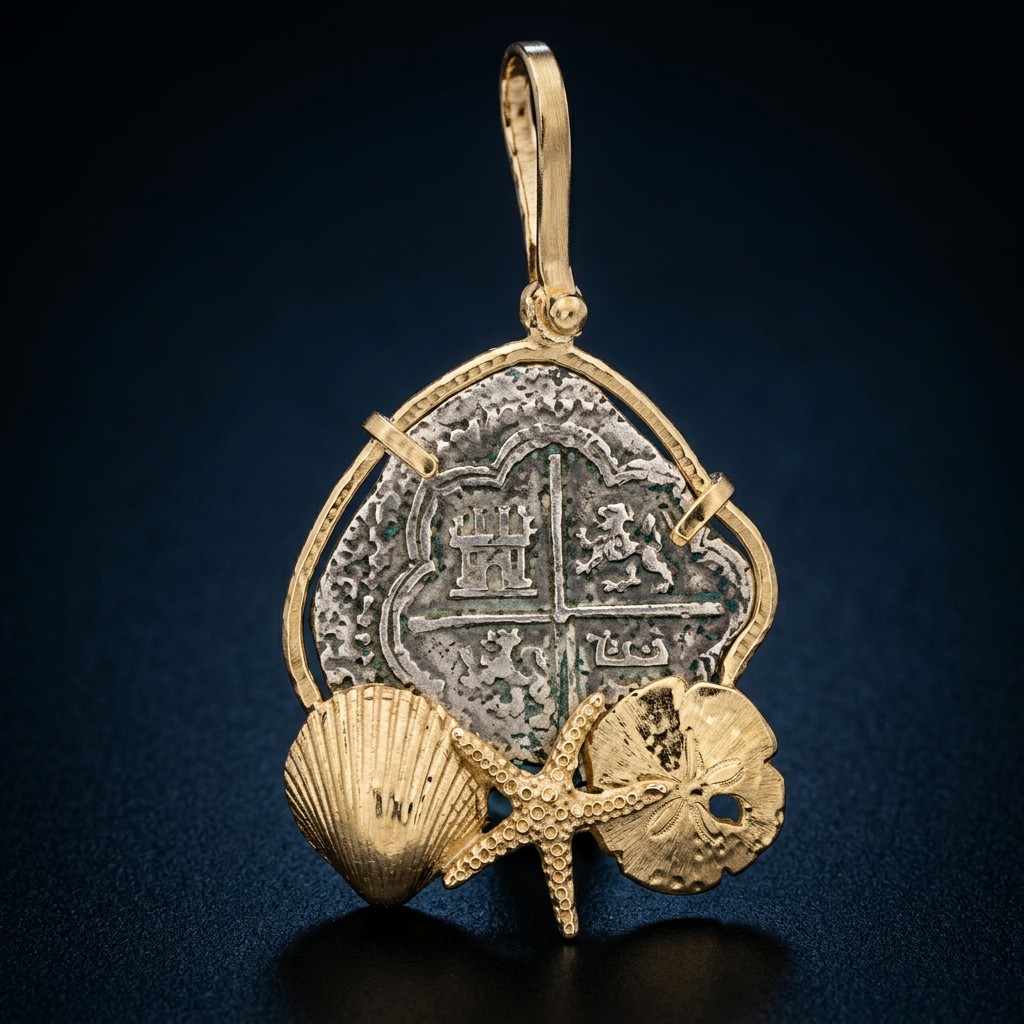 Atocha Coin Pendant No. 111 — gold frame