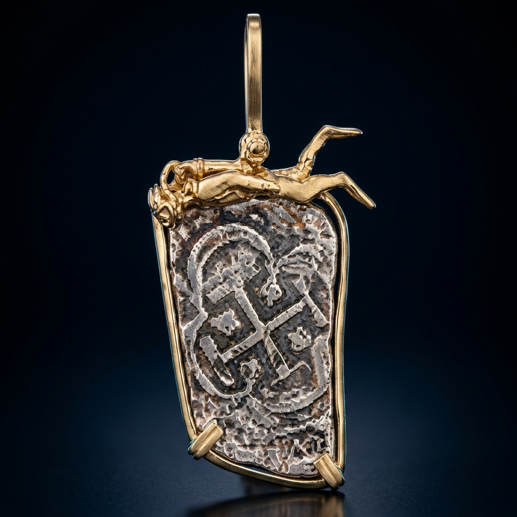 Atocha Coin Pendant No. 112 — gold frame