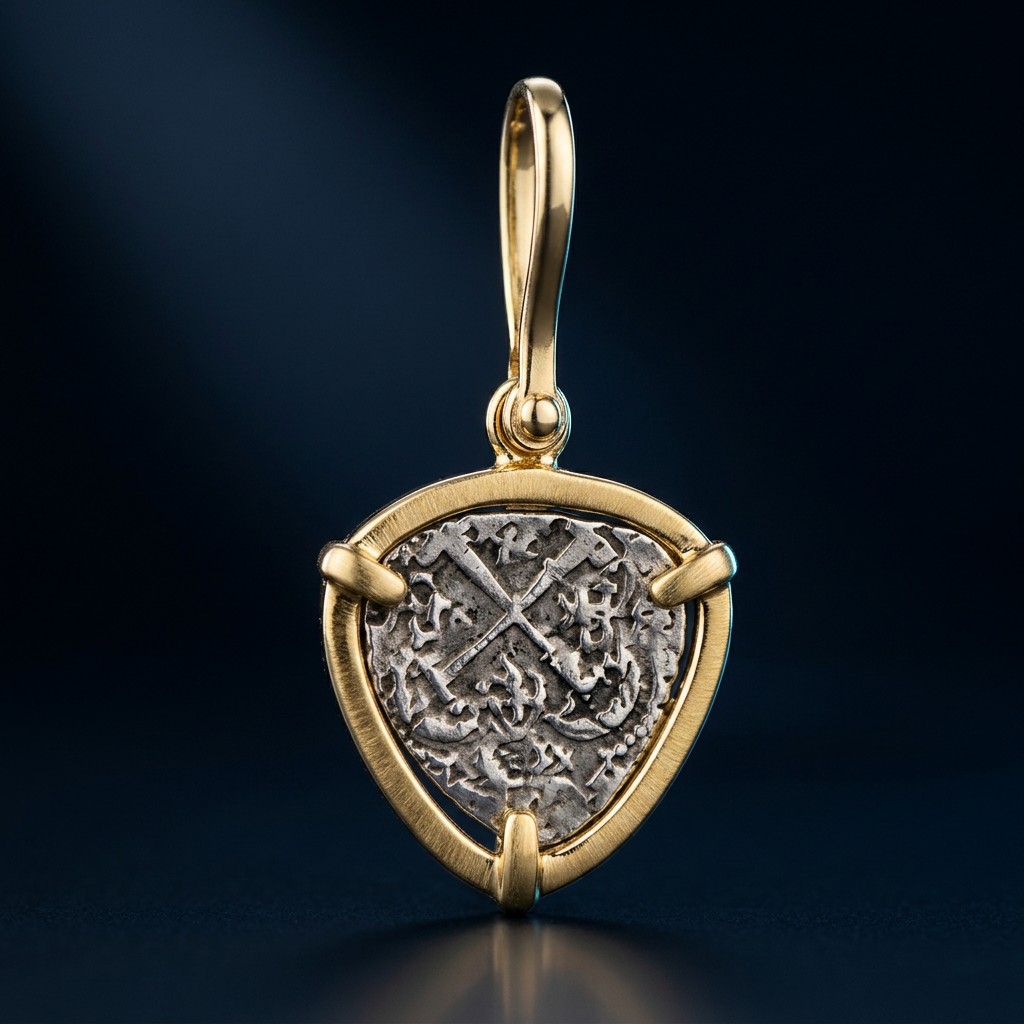 Atocha Coin Pendant No. 213-2 — gold frame