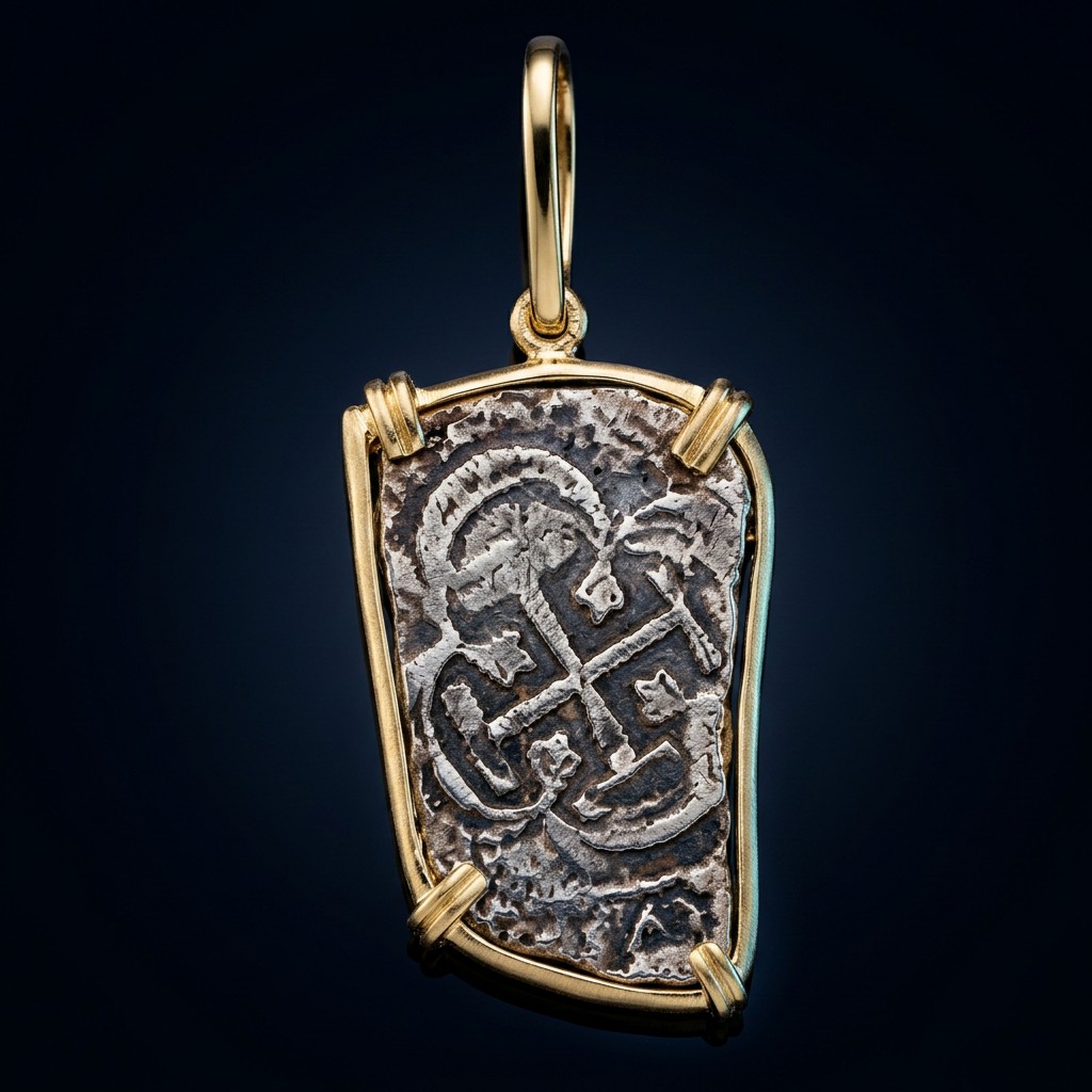 Atocha Coin Pendant No. 216 — gold frame