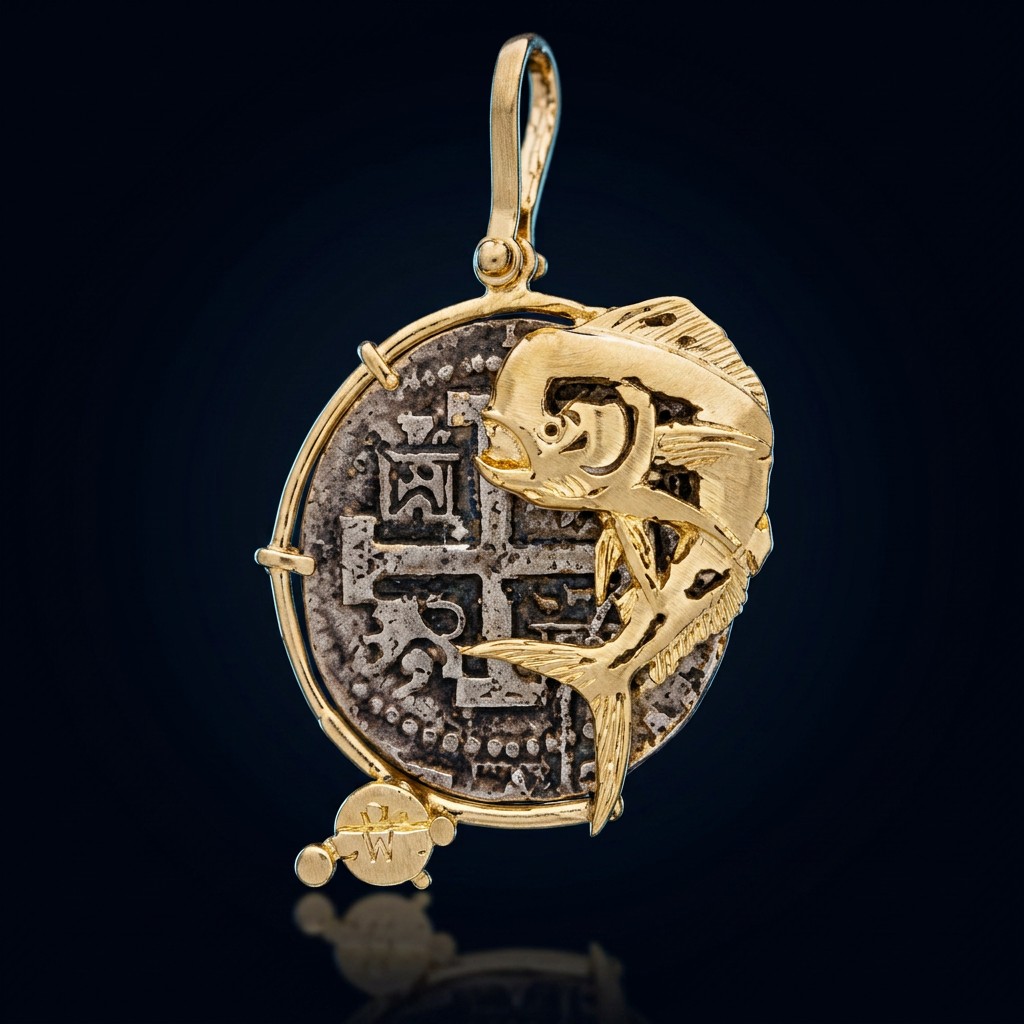 Atocha Coin Pendant No. 229 — gold frame