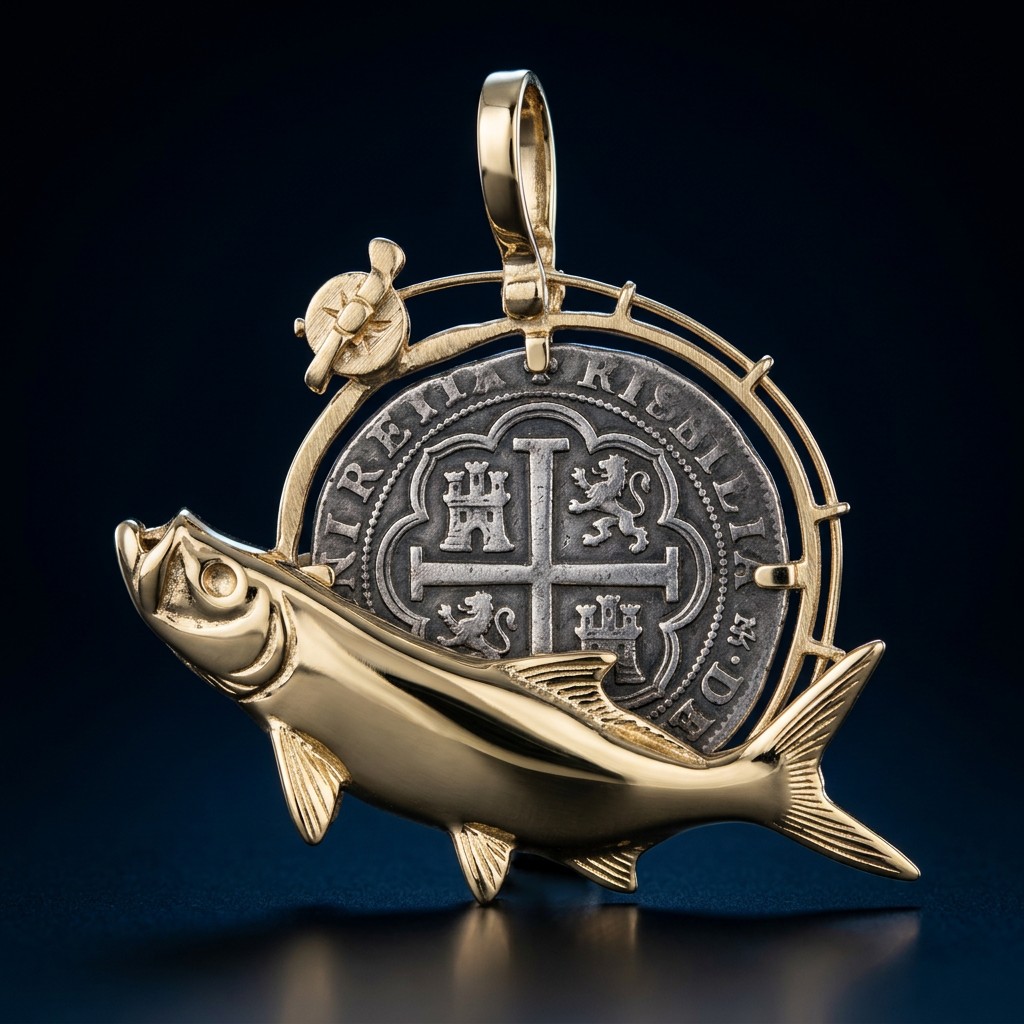 Atocha Coin Pendant No. 237 — gold frame