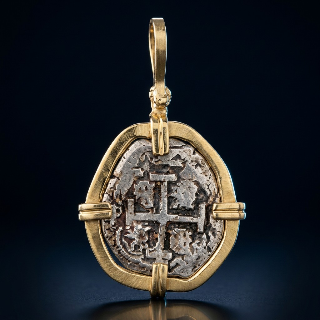 Atocha Coin Pendant No. 302 — gold frame