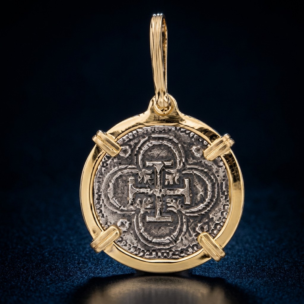 Atocha Coin Pendant No. 304 — gold frame