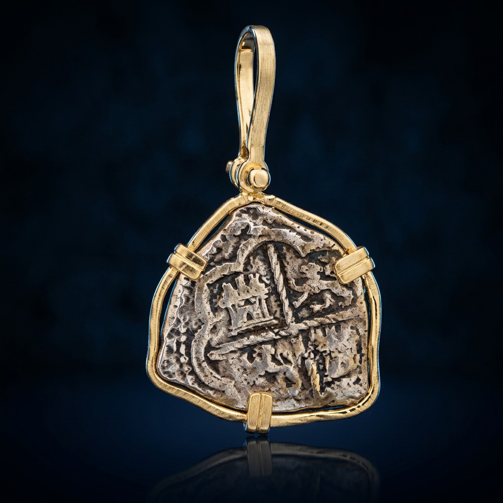 Atocha Coin Pendant No. 305 — gold frame