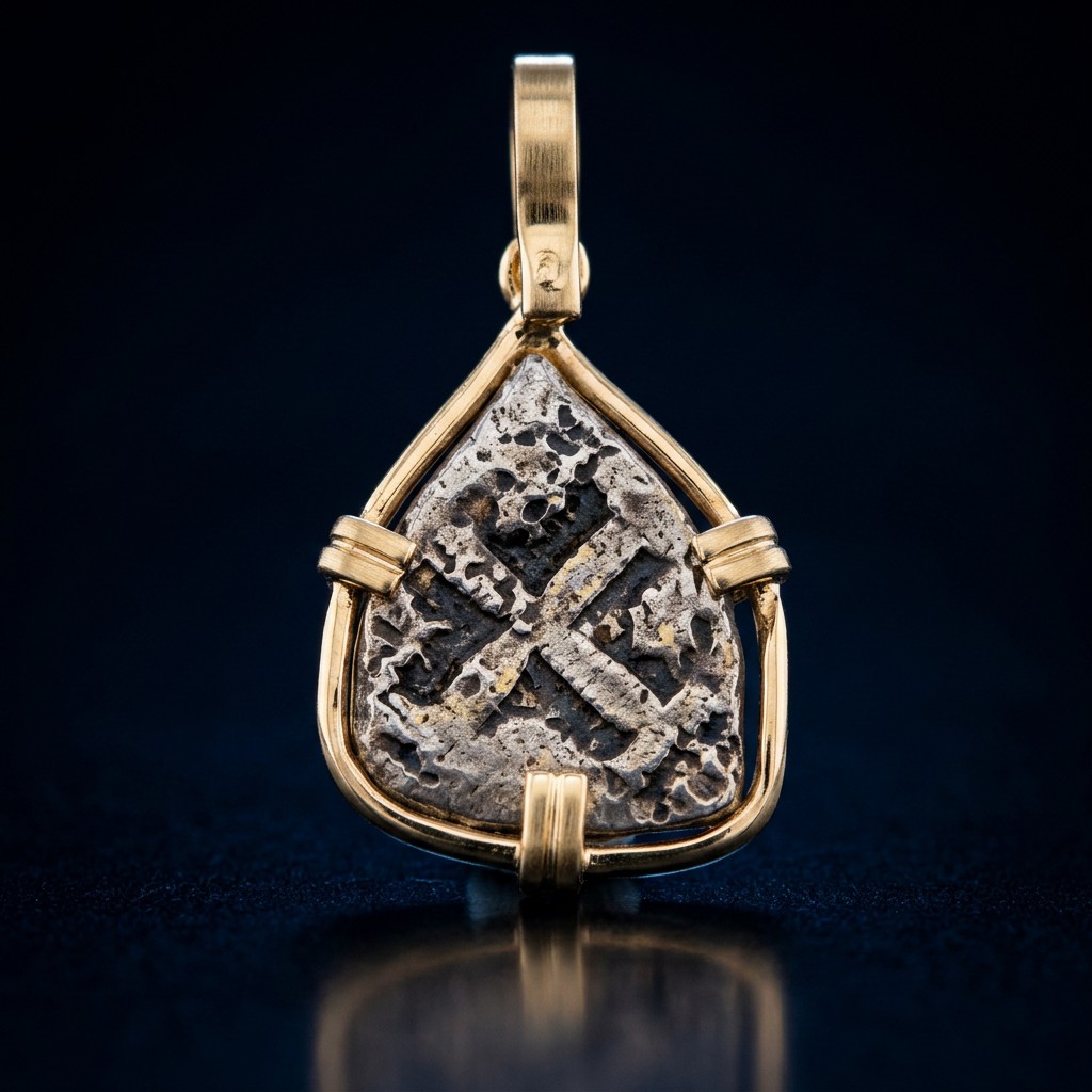 Atocha Coin Pendant No. 306 — gold frame