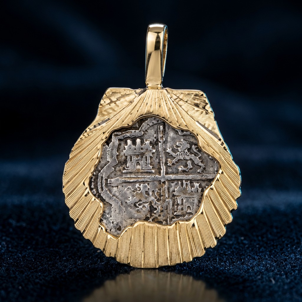 Atocha Coin Pendant No. 315 — gold frame