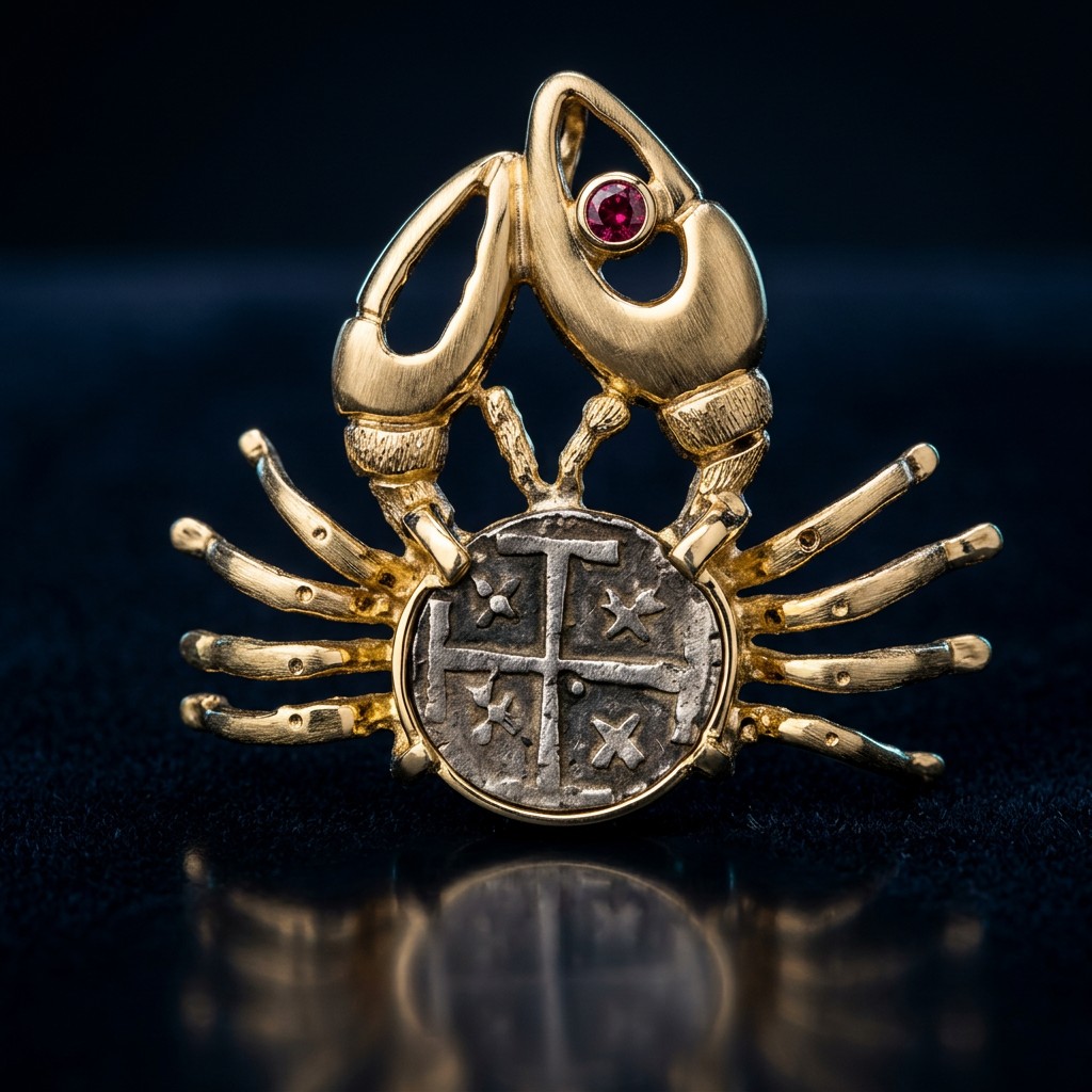 Atocha Coin Pendant No. 329 — gold frame