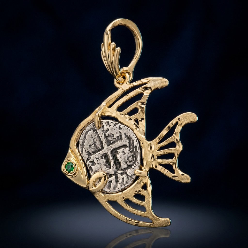 Atocha Coin Pendant No. 334 — gold frame