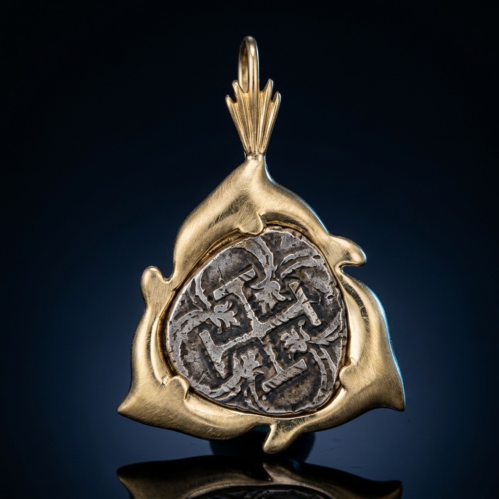 Atocha Coin Pendant No. 335 — gold frame