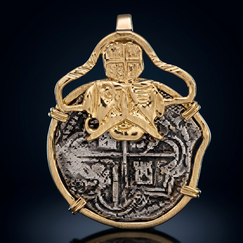 Atocha Coin Pendant No. 336 — gold frame