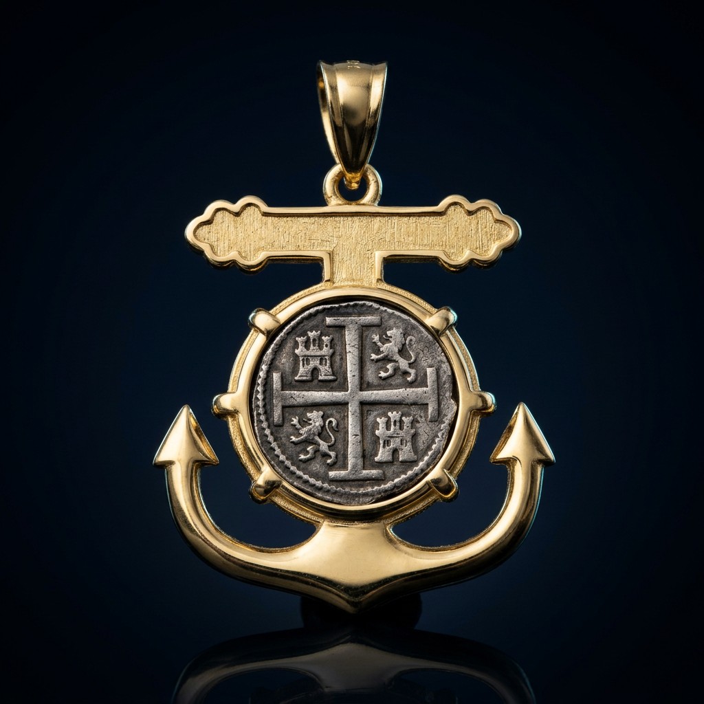 Atocha Coin Pendant No. 339 — gold frame