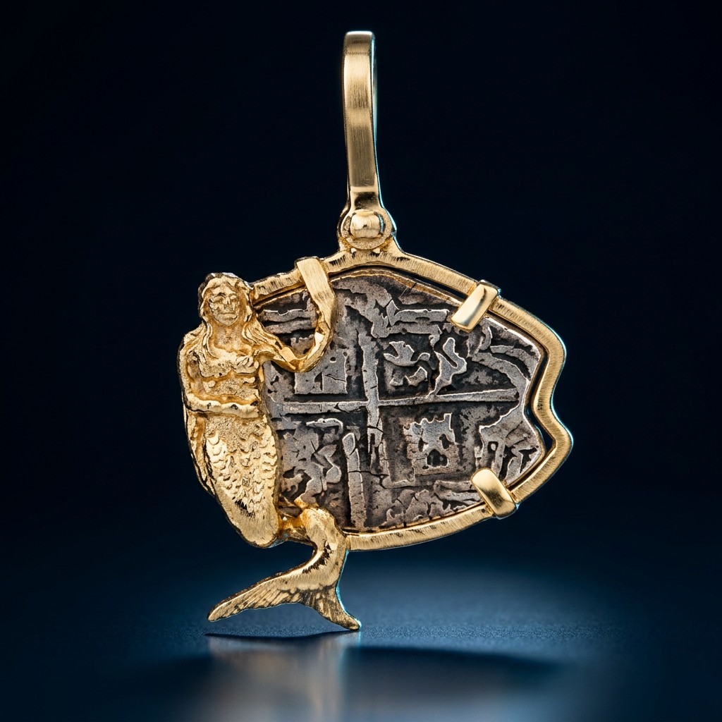 Atocha Coin Pendant No. 349 — gold frame