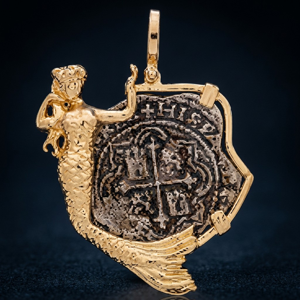 Atocha Coin Pendant No. 350 — gold frame