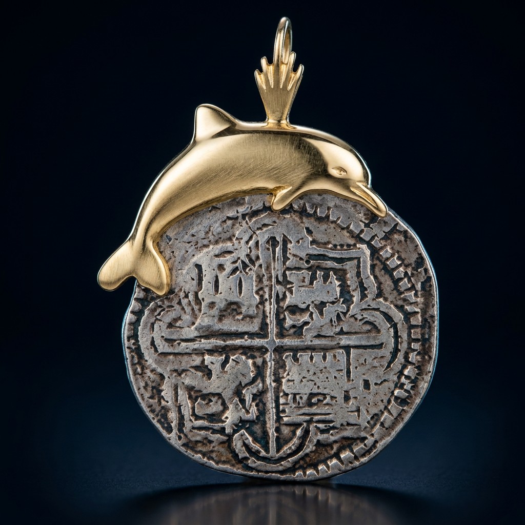 Atocha Coin Pendant No. 354 — gold frame