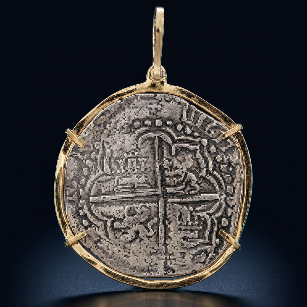 Atocha Coin Pendant No. 39 — gold frame