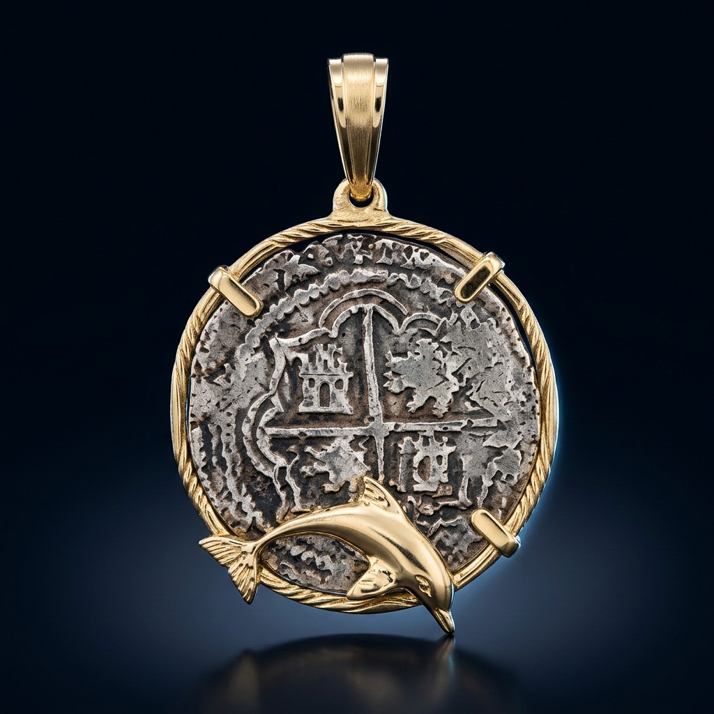 Atocha Coin Pendant No. 4-2 — gold frame