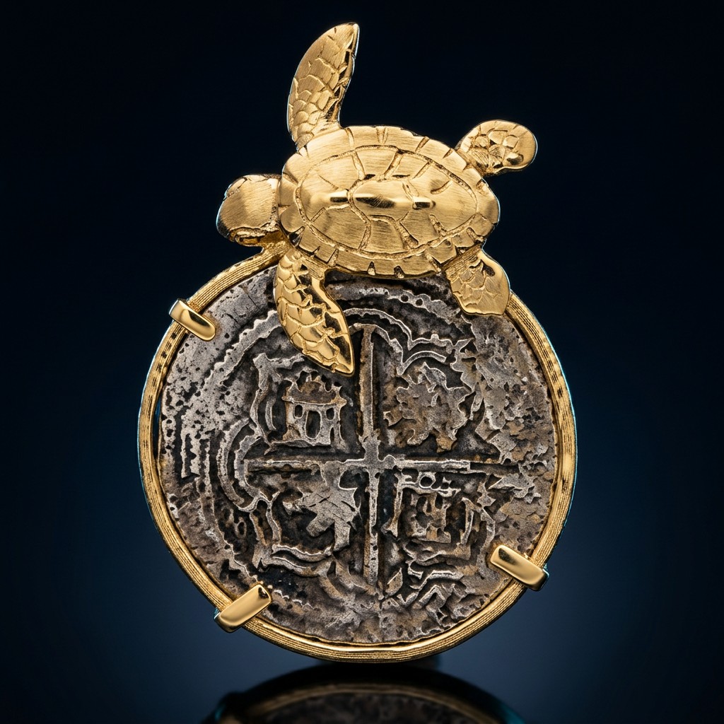 Atocha Coin Pendant No. 4-5 — gold frame