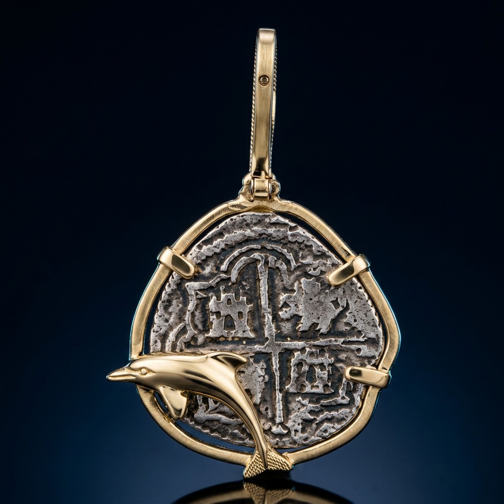 Atocha Coin Pendant No. 42-2 — gold frame