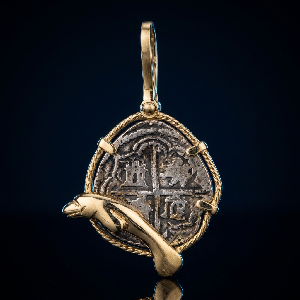 Atocha Coin Pendant No. 42-3 — gold frame