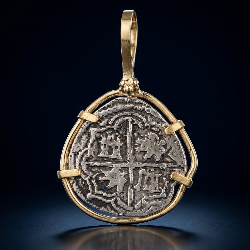 Atocha Coin Pendant No. 42 — gold frame