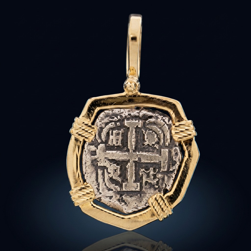 Atocha Coin Pendant No. 503 — gold frame