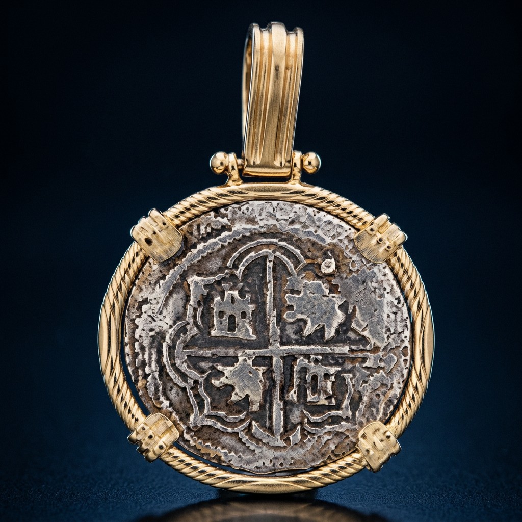 Atocha Coin Pendant No. 508 — gold frame