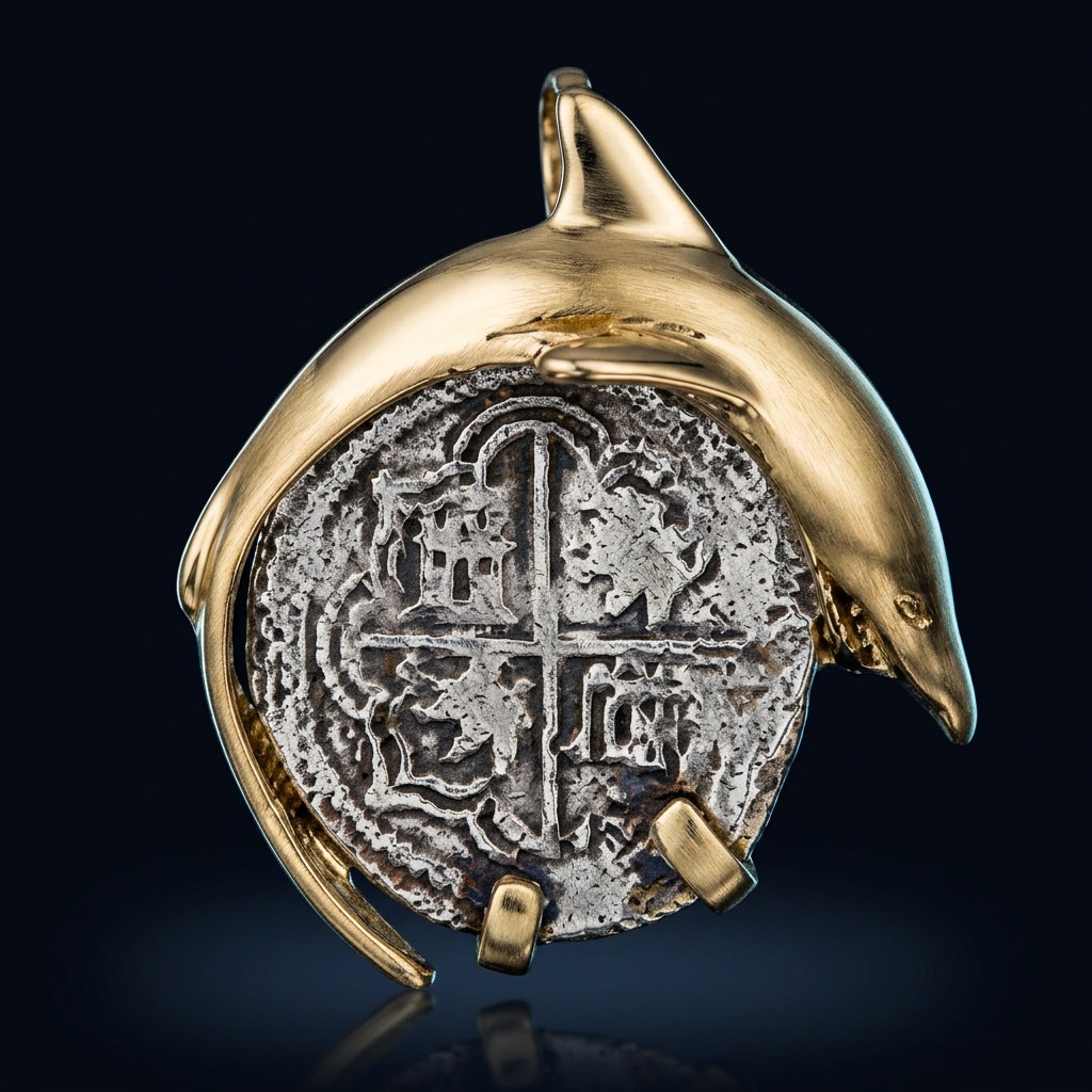 Atocha Coin Pendant No. 51 — gold frame