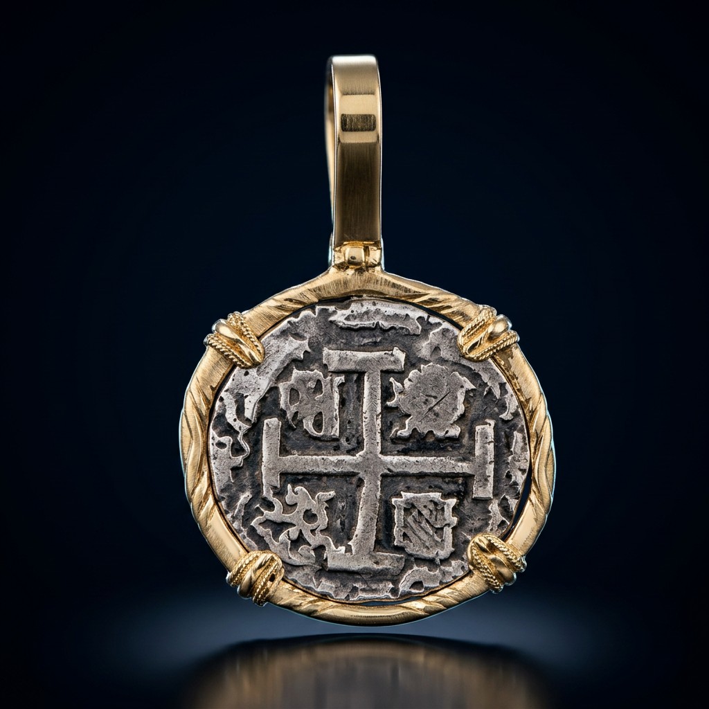 Atocha Coin Pendant No. 511-2 — gold frame